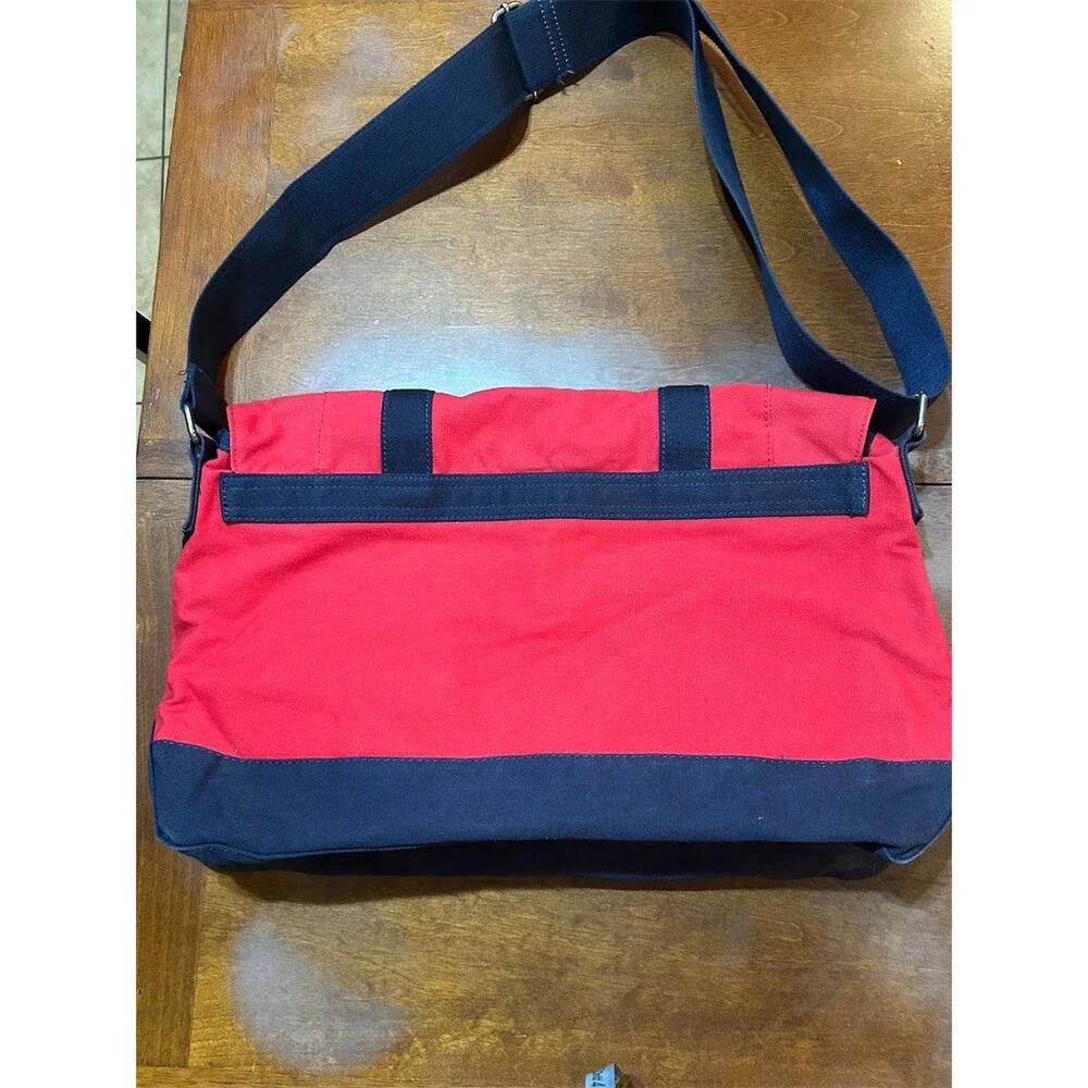 Tommy Hilfiger Vintage Colorblock Messenger Bag Red Navy Medium Shoulder